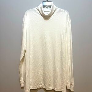 Lands' End White Turtleneck Sweater Soft Knit Classic. Size XL